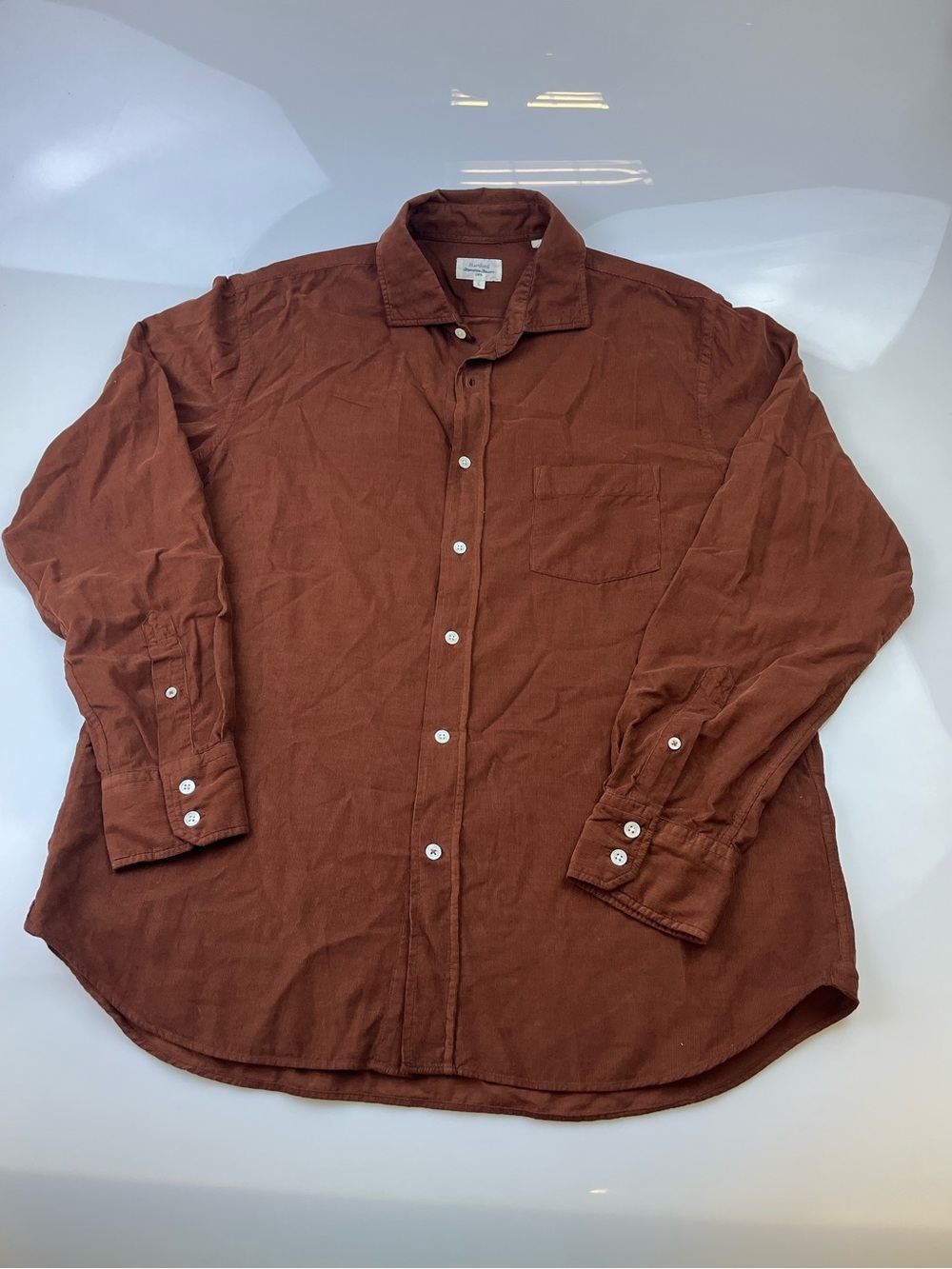 Hartford Brown Corduroy Longsleeve Shirt N254-6